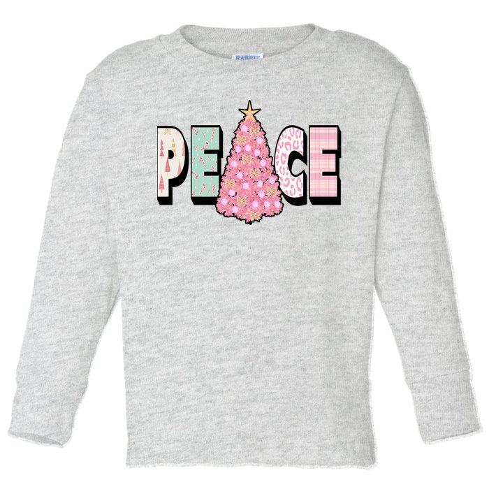 Peace Christmas Cute Holiday Gift Toddler Long Sleeve Shirt