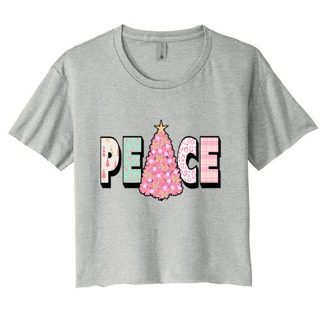 Peace Christmas Cute Holiday Gift Crop Top