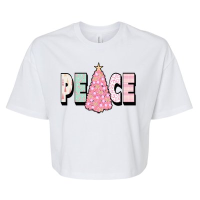 Peace Christmas Cute Holiday Gift Bella+Canvas Jersey Crop Tee