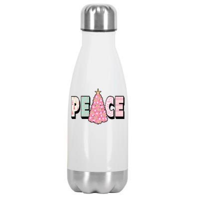 Peace Christmas Cute Holiday Gift Stainless Steel Insulated Water Bottle