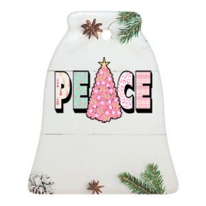 Peace Christmas Cute Holiday Gift Ceramic Bell Ornament