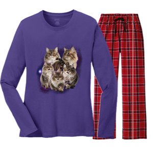 Persian Cats Collage Women's Long Sleeve Flannel Pajama Set 