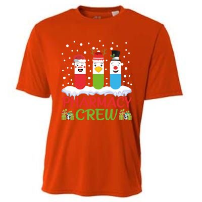 Pharmacy Crew Christmas Pills Snow Reindeer Santa Claus Gift Cooling Performance Crew T-Shirt