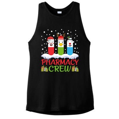 Pharmacy Crew Christmas Pills Snow Reindeer Santa Claus Gift Ladies PosiCharge Tri-Blend Wicking Tank