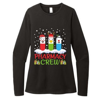 Pharmacy Crew Christmas Pills Snow Reindeer Santa Claus Gift Womens CVC Long Sleeve Shirt