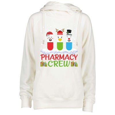 Pharmacy Crew Christmas Pills Snow Reindeer Santa Claus Gift Womens Funnel Neck Pullover Hood