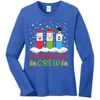 Pharmacy Crew Christmas Pills Snow Reindeer Santa Claus Gift Ladies Long Sleeve Shirt