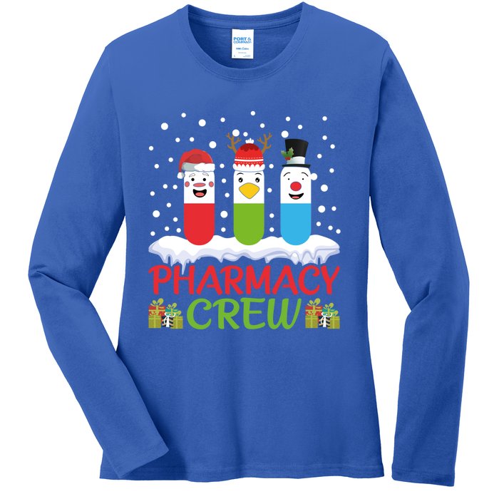 Pharmacy Crew Christmas Pills Snow Reindeer Santa Claus Gift Ladies Long Sleeve Shirt