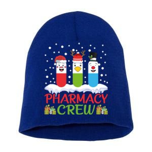 Pharmacy Crew Christmas Pills Snow Reindeer Santa Claus Gift Short Acrylic Beanie