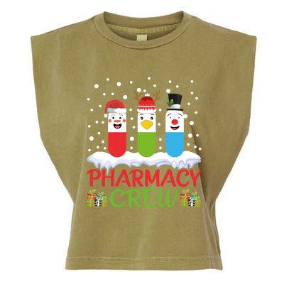 Pharmacy Crew Christmas Pills Snow Reindeer Santa Claus Gift Garment-Dyed Women's Muscle Tee