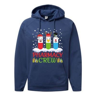 Pharmacy Crew Christmas Pills Snow Reindeer Santa Claus Gift Performance Fleece Hoodie