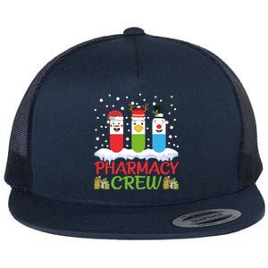 Pharmacy Crew Christmas Pills Snow Reindeer Santa Claus Gift Flat Bill Trucker Hat