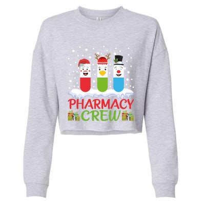 Pharmacy Crew Christmas Pills Snow Reindeer Santa Claus Gift Cropped Pullover Crew