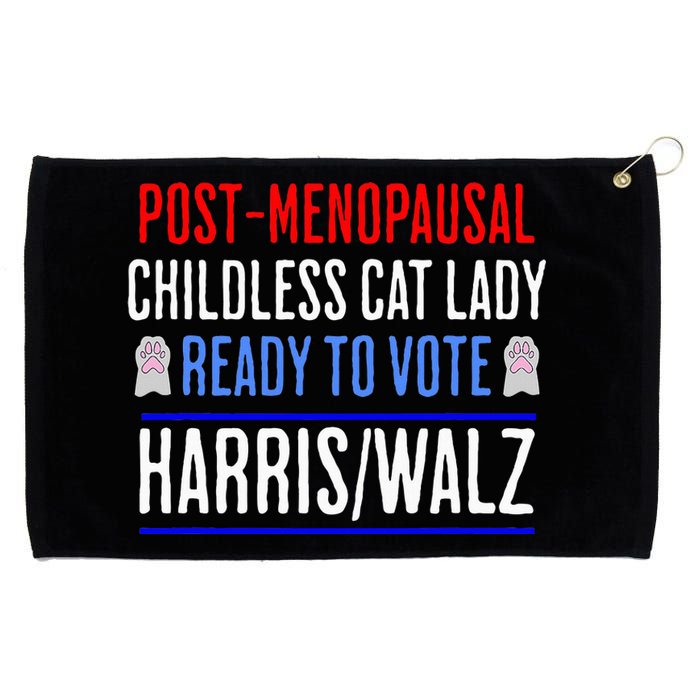 Postmenopausal Childless Cat Lady Ready To Vote Kamala Grommeted Golf Towel