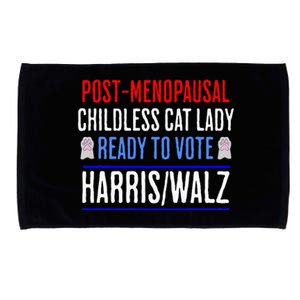 Postmenopausal Childless Cat Lady Ready To Vote Kamala Microfiber Hand Towel