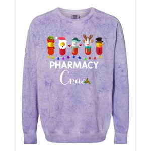 Pharmacy Crew Christmas Pills Snow Reindeer Santa Claus Gift Colorblast Crewneck Sweatshirt