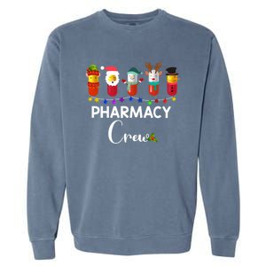 Pharmacy Crew Christmas Pills Snow Reindeer Santa Claus Gift Garment-Dyed Sweatshirt