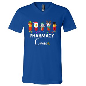 Pharmacy Crew Christmas Pills Snow Reindeer Santa Claus Gift V-Neck T-Shirt