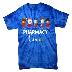 Pharmacy Crew Christmas Pills Snow Reindeer Santa Claus Gift Tie-Dye T-Shirt