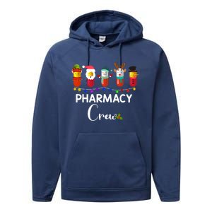 Pharmacy Crew Christmas Pills Snow Reindeer Santa Claus Gift Performance Fleece Hoodie