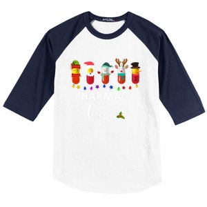 Pharmacy Crew Christmas Pills Snow Reindeer Santa Claus Gift Baseball Sleeve Shirt