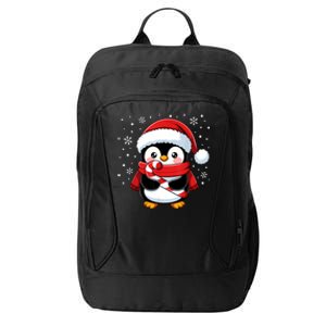 Penguin Christmas Candy Cane Winter City Backpack