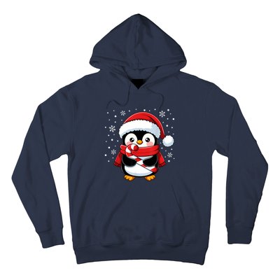 Penguin Christmas Candy Cane Winter Hoodie