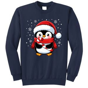 Penguin Christmas Candy Cane Winter Sweatshirt