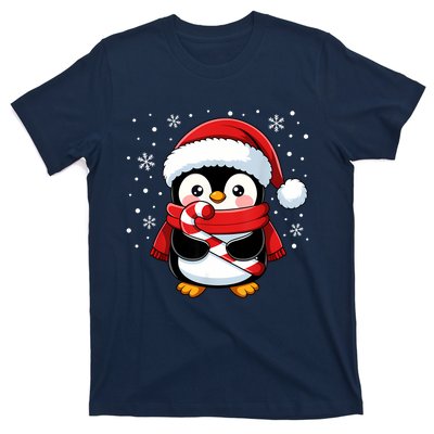 Penguin Christmas Candy Cane Winter T-Shirt