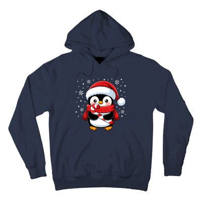 Penguin Christmas Candy Cane Winter Tall Hoodie