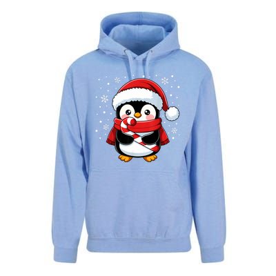 Penguin Christmas Candy Cane Winter Unisex Surf Hoodie