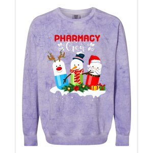 Pharmacy Crew Christmas Pills Snow Reindeer Santa Claus Gift Colorblast Crewneck Sweatshirt