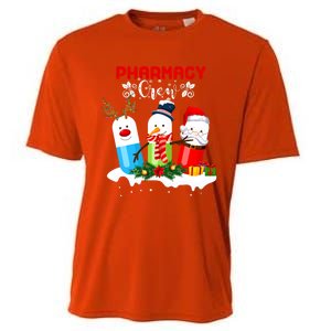 Pharmacy Crew Christmas Pills Snow Reindeer Santa Claus Gift Cooling Performance Crew T-Shirt