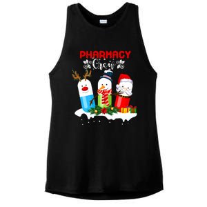 Pharmacy Crew Christmas Pills Snow Reindeer Santa Claus Gift Ladies PosiCharge Tri-Blend Wicking Tank