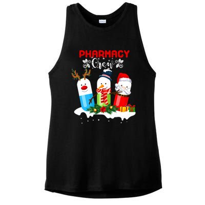 Pharmacy Crew Christmas Pills Snow Reindeer Santa Claus Gift Ladies PosiCharge Tri-Blend Wicking Tank