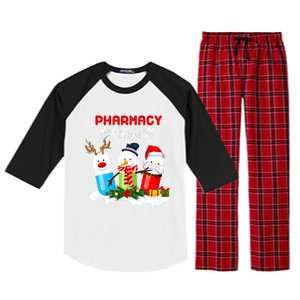 Pharmacy Crew Christmas Pills Snow Reindeer Santa Claus Gift Raglan Sleeve Pajama Set