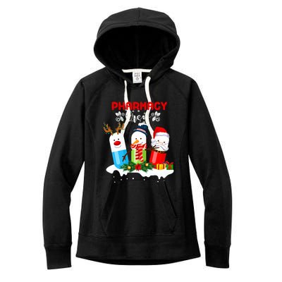 Pharmacy Crew Christmas Pills Snow Reindeer Santa Claus Gift Women's Fleece Hoodie