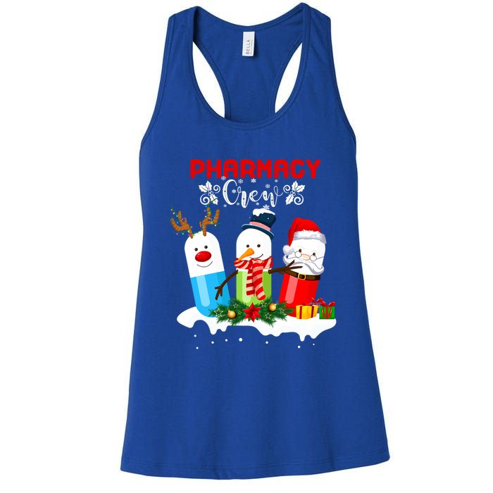 Pharmacy Crew Christmas Pills Snow Reindeer Santa Claus Gift Women's Racerback Tank