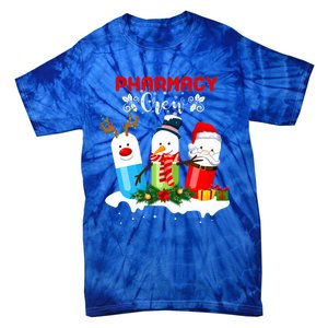 Pharmacy Crew Christmas Pills Snow Reindeer Santa Claus Gift Tie-Dye T-Shirt