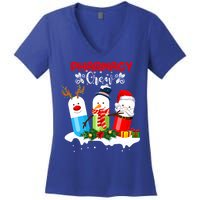 Pharmacy Crew Christmas Pills Snow Reindeer Santa Claus Gift Women's V-Neck T-Shirt