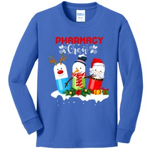 Pharmacy Crew Christmas Pills Snow Reindeer Santa Claus Gift Kids Long Sleeve Shirt