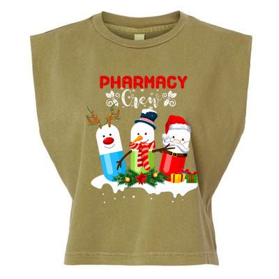 Pharmacy Crew Christmas Pills Snow Reindeer Santa Claus Gift Garment-Dyed Women's Muscle Tee