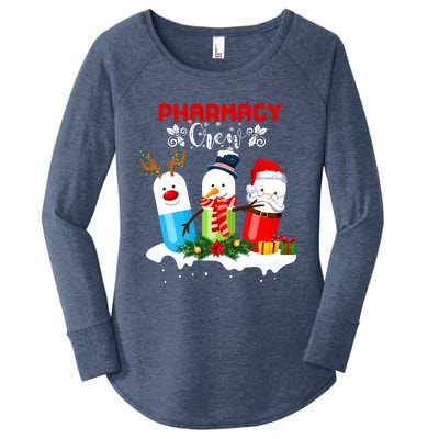 Pharmacy Crew Christmas Pills Snow Reindeer Santa Claus Gift Women's Perfect Tri Tunic Long Sleeve Shirt