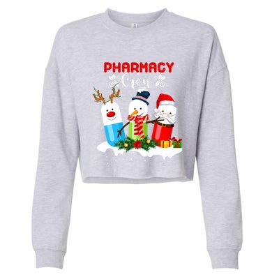 Pharmacy Crew Christmas Pills Snow Reindeer Santa Claus Gift Cropped Pullover Crew