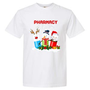 Pharmacy Crew Christmas Pills Snow Reindeer Santa Claus Gift Garment-Dyed Heavyweight T-Shirt