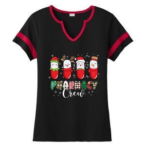 Pharmacy Crew Christmas Pills Snow Reindeer Santa Lights Gift Ladies Halftime Notch Neck Tee