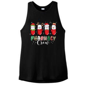 Pharmacy Crew Christmas Pills Snow Reindeer Santa Lights Gift Ladies PosiCharge Tri-Blend Wicking Tank