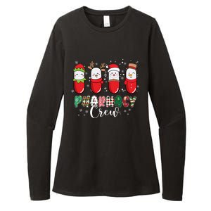 Pharmacy Crew Christmas Pills Snow Reindeer Santa Lights Gift Womens CVC Long Sleeve Shirt