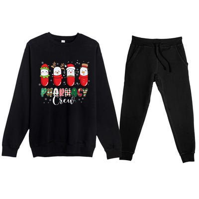 Pharmacy Crew Christmas Pills Snow Reindeer Santa Lights Gift Premium Crewneck Sweatsuit Set