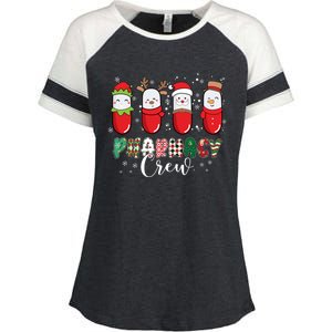 Pharmacy Crew Christmas Pills Snow Reindeer Santa Lights Gift Enza Ladies Jersey Colorblock Tee